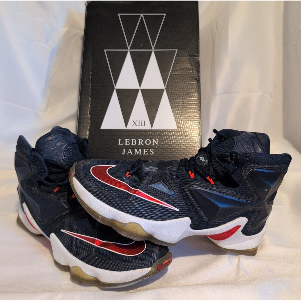 Nike Lebron 13 XIII “USA” Midnight Navy Red White Basketball Shoes Men 11 .5